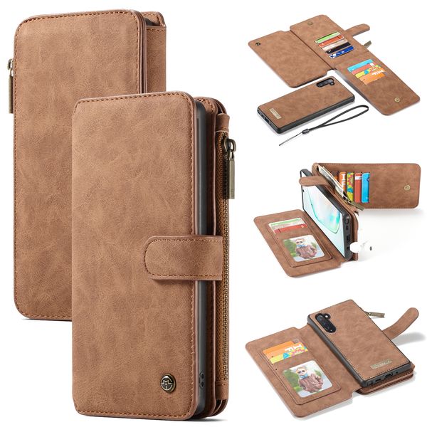 Magnetic Flip Zipper Carteira Capas de telefone de couro de luxo Caso atacado para Samsung Galaxy Note10 Pro S10 S10E 5G Nota20 S20 Ultra Cover