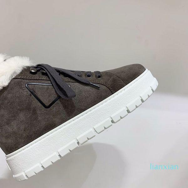 

2021 fashion flat womens high snow furry boot new design fleece winter chunky wedge heel shoes girls warm boots, Black