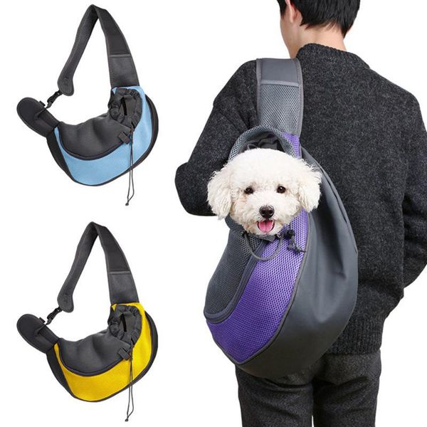 

pet puppy carrier outdoor travel handbag breathable single shoulder bag sling mesh comfort tote dog car seat covers