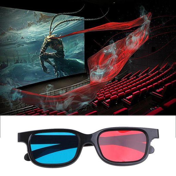 

glasses 3d universal black frame red blue cyan anaglyph 0.2mm for movie game dvd