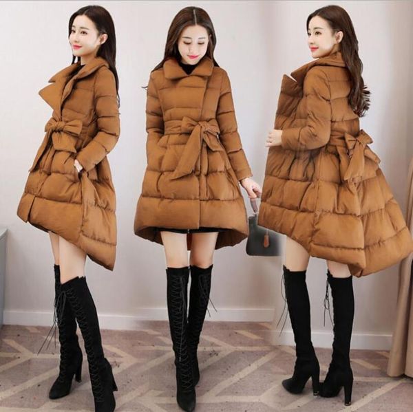 

women's down & parkas 2021 fashion lrregular winter coat warm cotton jacket clothing parka manteau femme, Black