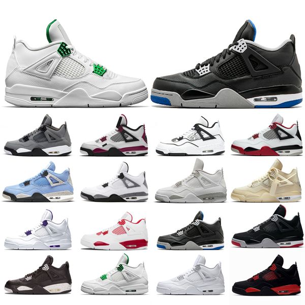 

2021 new basketball shoes 4s man black cat taupe haze sport desert moss white oreo cement university blue sail pine green pure money travis
