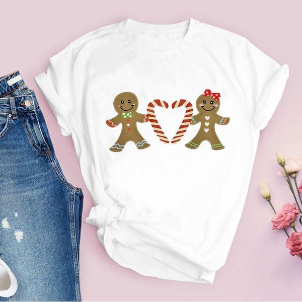 

women's t-shirt merry christmas love sweet time 2022 tees for women print holiday clothing lady female year t shirt graphic, White