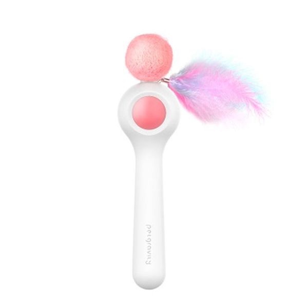 

interactive cat teaser gravity elastic feather stick woolen ball pet toy toys