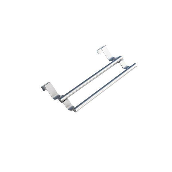 

towel racks bathroom double bar stainless steel over the door brushed hanger cabinet kitchen dish rack