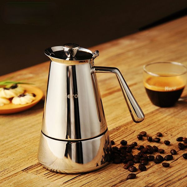 

Mocha Pot Stainless Steel Portable Coffee Pot Household Commercial Coffee Maker Italian Espresso Coffee Pot for home