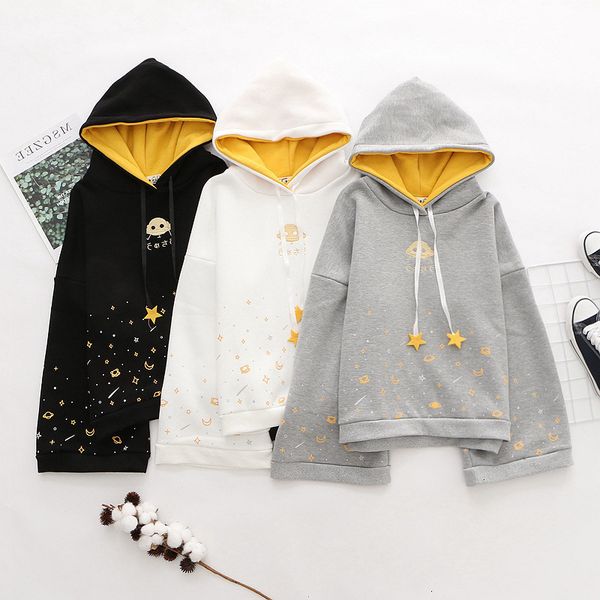 

temperament autumn ol cotton pullover hooded women's sweater 10739, Black