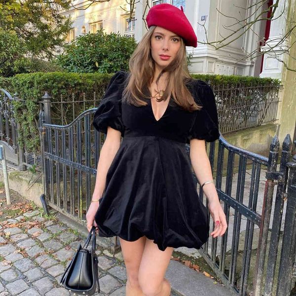 

dresses autumn winter women veet v-neck sleeves short mini elegant fashion casual es, Black;gray