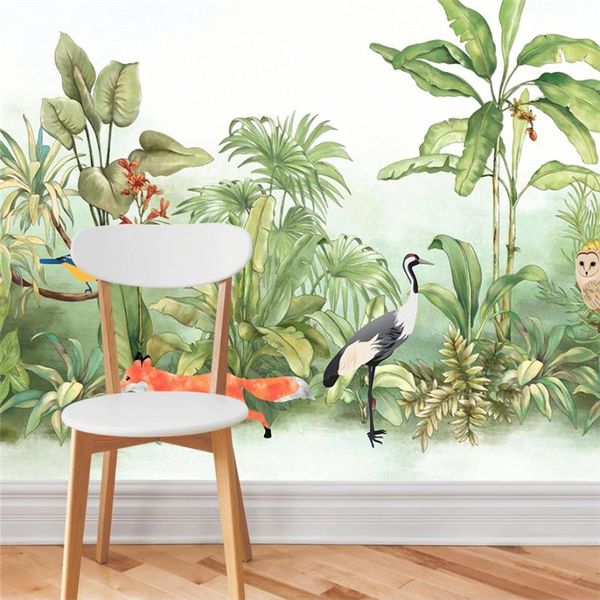 

wallpapers middle ages hand painted tropical rain forest plant landscape mural wallpaper for living room bedroom 3d wall papers home decor