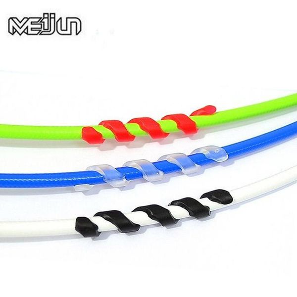

bike brakes 5pcs/lot bicycle brake cable housing protector rubber anti-friction frame guard cycling line pipe wrap spiral screw sleeve