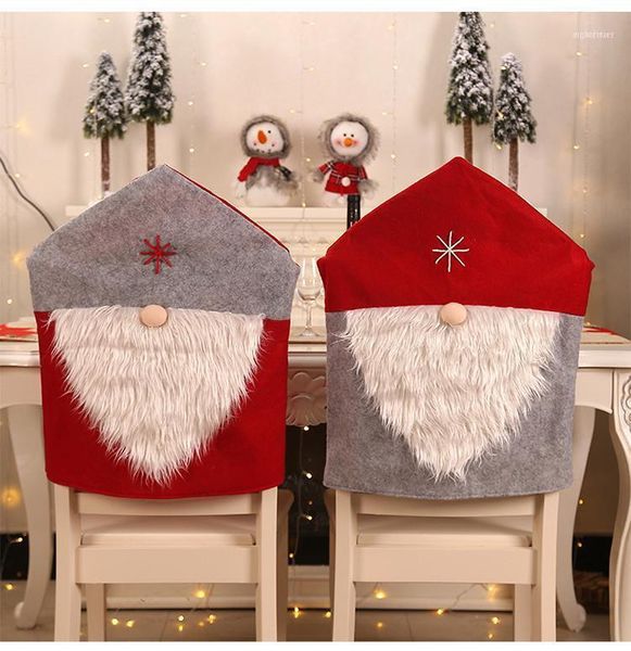 

santa claus red hat chair set christmas family restaurant decorations1