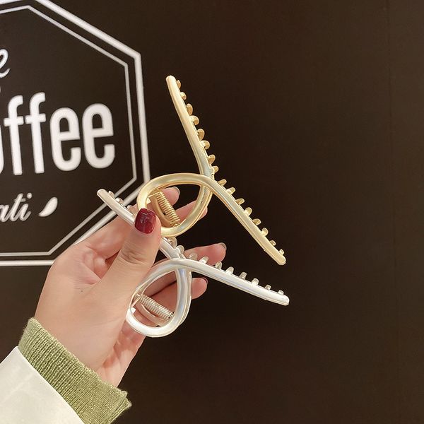 

fashion dongdamen alloy simple shark tooth hairpin grab clip, Golden;silver