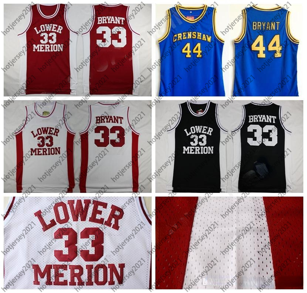 

lower merion college 33 bryant jersey men red black white blue hightower crenshaw high school bryant basketball jerseys wholesale sport