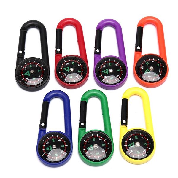 

outdoor gadgets portable keychain compass hiking carabiner camping ring