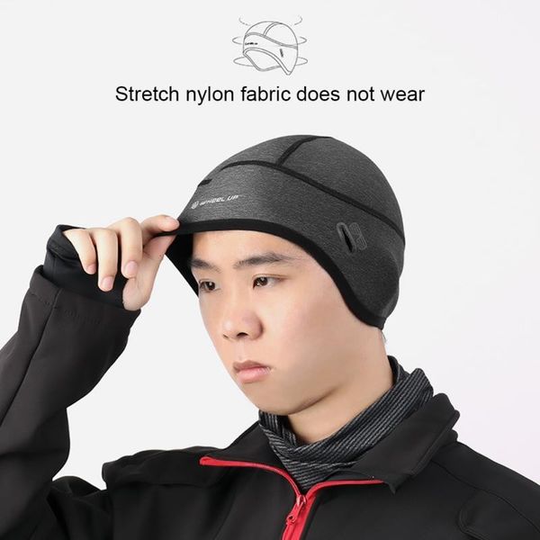 

skull cap beanie for men helmet liner covers ear riding winter warm moisture wicking running skiing/ cycling caps & masks, Black
