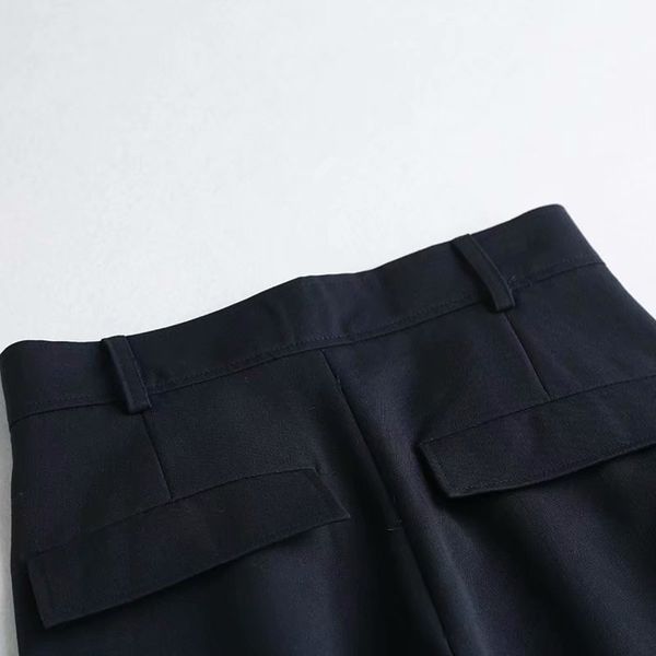 

capri spring fashion casual female pants with pockets lady buttons office pantalon 4c13, Black;white