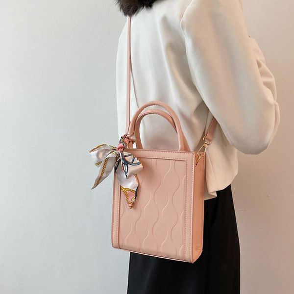 

evening bags silk scarf handbags women fashion chain designer square shoulder bag leather lady cute crossbody satchels 2021