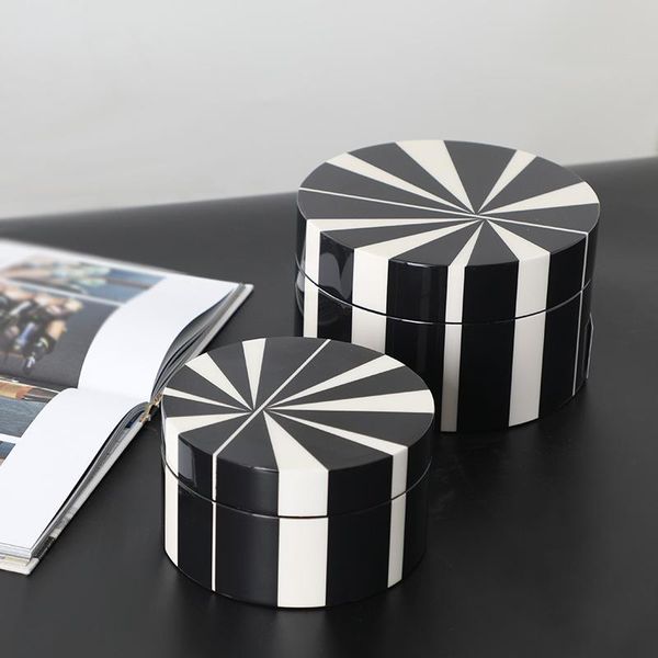 

decorative objects & figurines vanessi wood varnish piano home furnishing set black and white striped jewelry box tray decoration accessorie