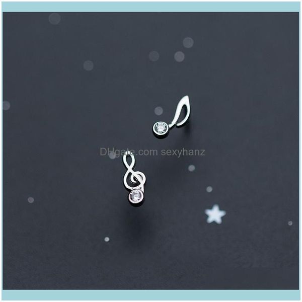 Charm Jewelrymlovea Real Sterling Sier Sier Beating Music Note Серьги с шпилькой 925 Ювелирные изделия для женщин свадьба доставка 2021 v40jg