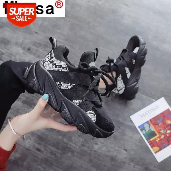

2021 new women flat shoes women's casual sneakers mesh dad thick-soled slip comfortable vulcanized #af06