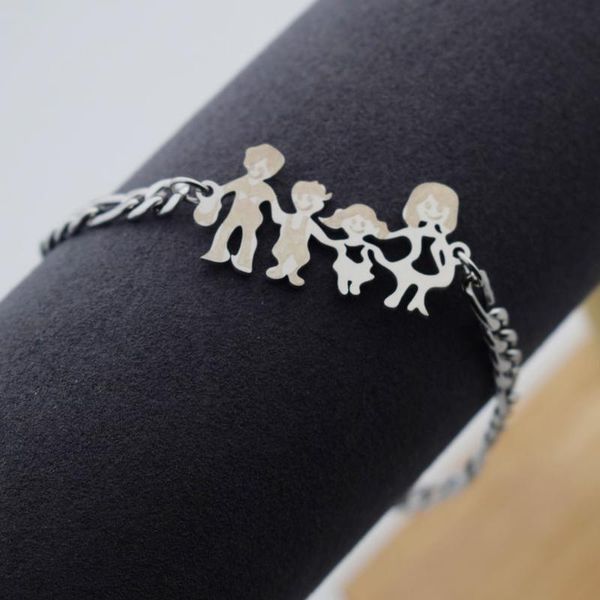 

link, chain sanlan 1pcs mother daughter bracelet family love, Black