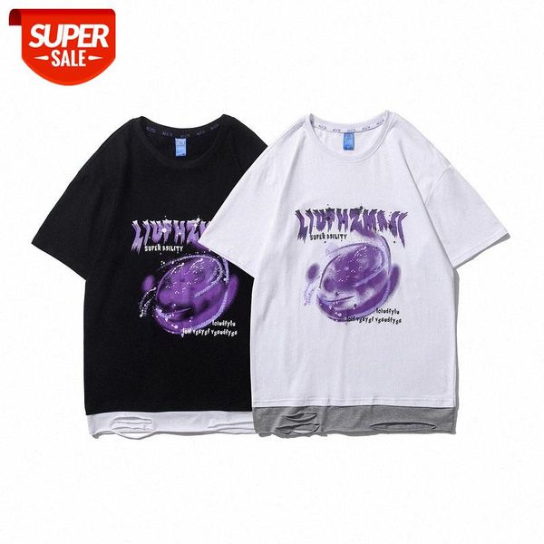 

men's t-shirts t, loose holes, couples prints, short sleeve men #di5d, White;black