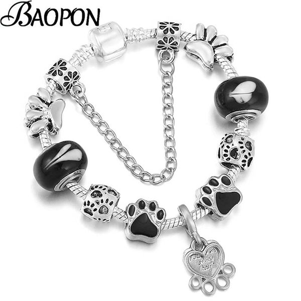

charm bracelets classic series silver color dog pendant bracelet fit original beads diy jewelry gift for women 2021, Golden;silver