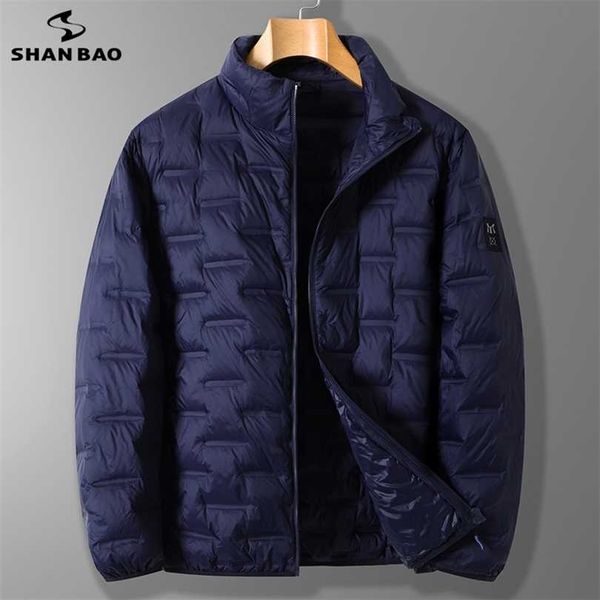 

5xl 6xl 7xl 8xl lightweight down jacket spring and autumn classic style men's casual brand thin zipper pocket 211119, Black