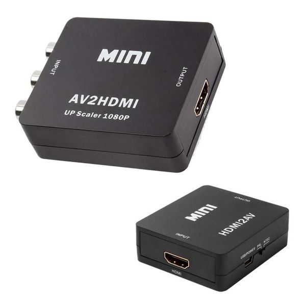

audio cables & connectors ams-1080p mini composite rca cvbs av to converter adapter for ps3 -ray player vcr dvd hdtv 1080p