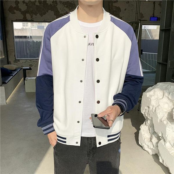 

men's jackets 2021 autumn baseball cotton jacket men japanese streetwear harajuku college patchwork block couple bomber varsity coats 5, Black;brown