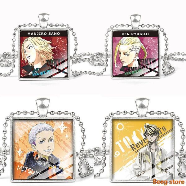 

pendant necklaces anime tokyo revengers necklace cosplay mitsuya takashi kazutora hanemiya mikey sano manjiro ryuguji ken collar collier, Silver