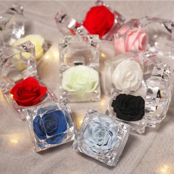 

eternal flower confession of love wholesale creative immortal acrylic box valentine's day gift honey decorative flowers & wreaths