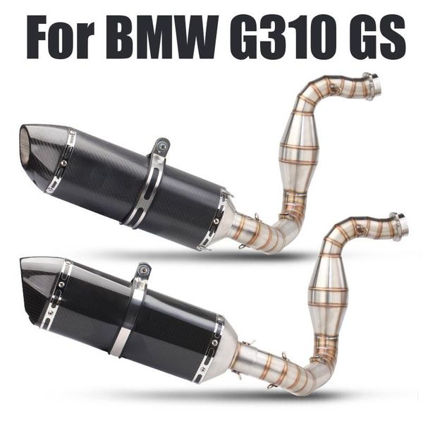 

slip on for g310r g310gs g310 2021 motorcycle exhaust muffler link pipe connect mid middle stainless steel system