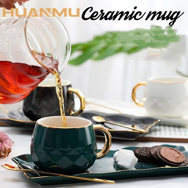 

cups & saucers creative european-style ceramic coffee cup set 280ml simple household afternoon tea mug teacup juice milk mugs drinkware