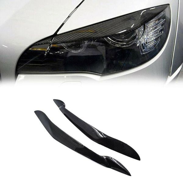 

2pcs carbon fiber headlight eye lid cover eyebrow trim for x5 e70 2007-13 other lighting system