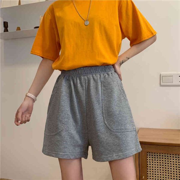 

short ytx378 loose long-legged pants design high waist shorts, White;black