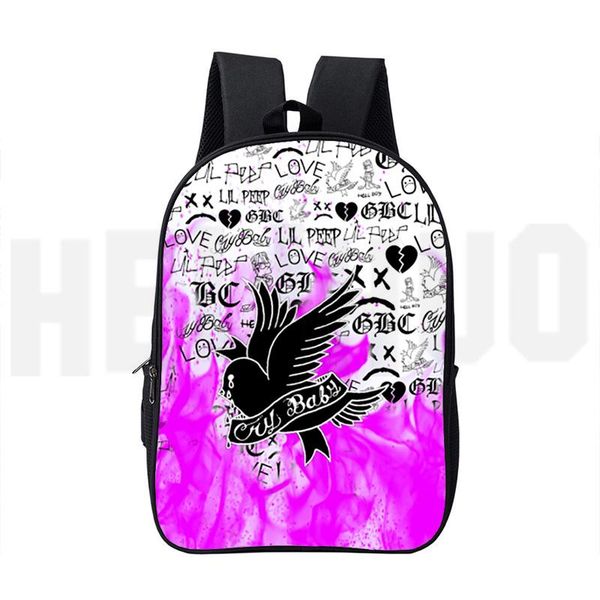 

backpack 3d printed lil peep women student schoolbag kids rucksack singers zipper for teenage girls bookbag bag