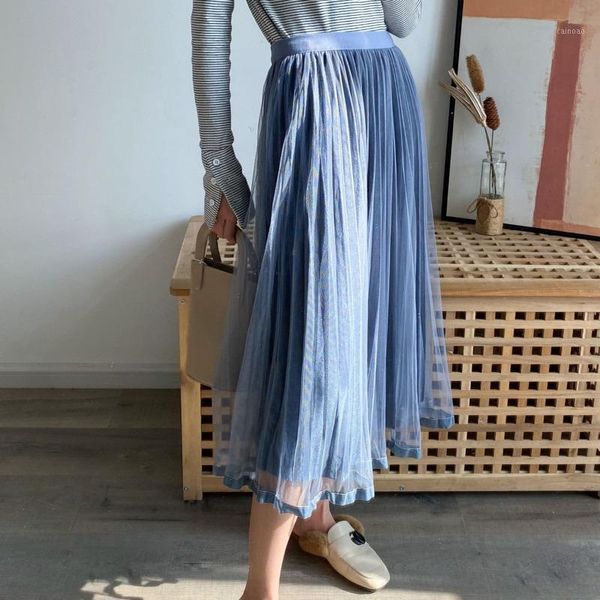 

skirts [ewq] 2021 summer dress women elegant high waist elastic faldas all-match party skirt vintage pleated, Black