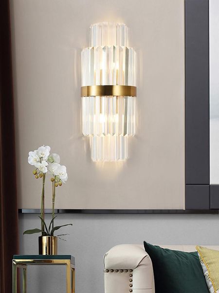 

wall lamp luxury light fixtures bedside living room led lamps modern glass sconces stainless steel