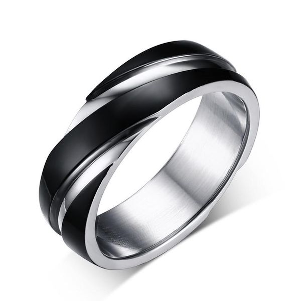 

cluster rings pure handmade black stainless steel men ring, Golden;silver