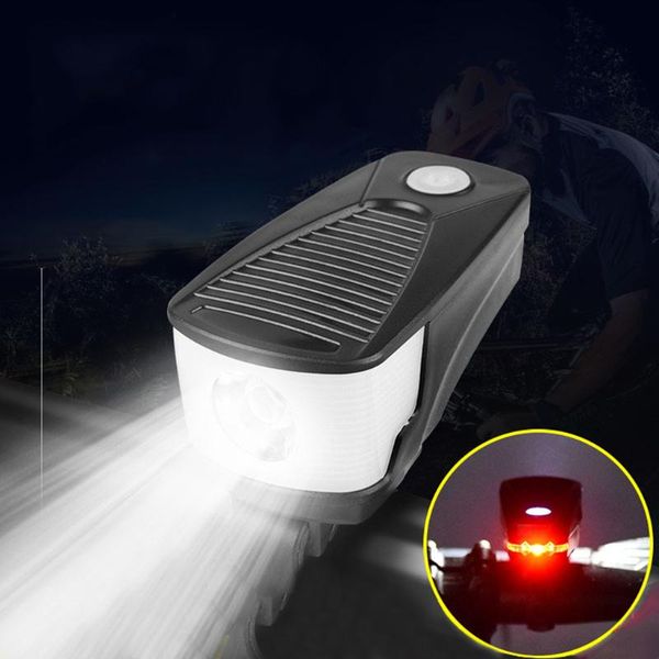

bike lights bicycle led light set t6 usb charging headlight or taillight warning dual purpose front