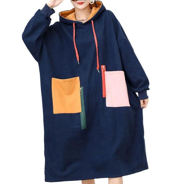 

casual dresses fairynatural spring autumn british fashion female pockets print loose women dress streetwear retro long sleeve vestidos, Black;gray