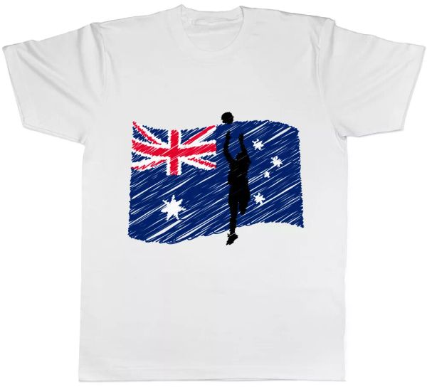 

australia netball mens t-shirt, White;black