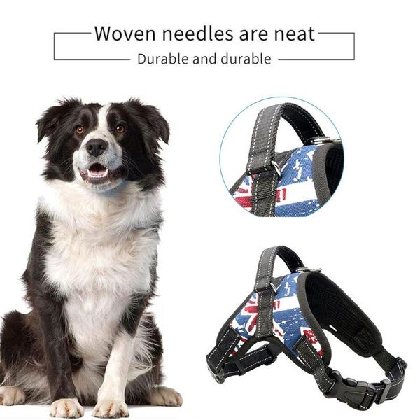 

dog collars & leashes harness with handle adjustable easy control for medium large dogs outdoor soft vest saddle type pet supplies