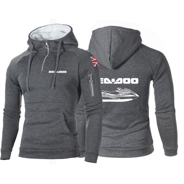 

men's hoodies & sweatshirts latest sea doo seadoo moto 2021 autumn sports and leisure running casual hooded comfortable coats, Black