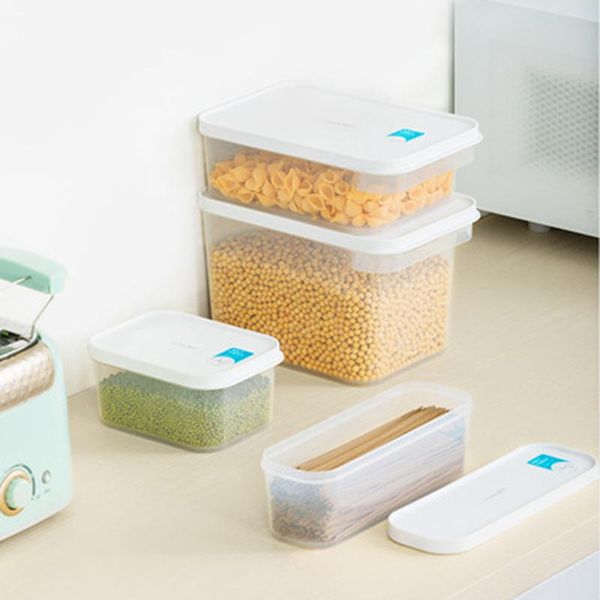 

storage bottles & jars large capacity kitchen organizer, upgrade silver ion antibacterial fridge crisper, microwave oven food container