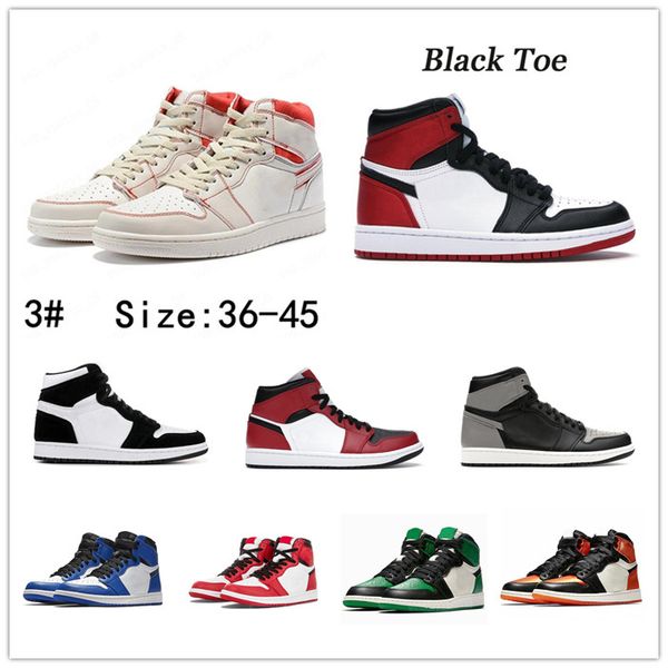 

2days ship mens jumpman 1 1s high dark mocha midnight navy basketball shoes green red black mid light smoke grey twist chicago bred toe snea