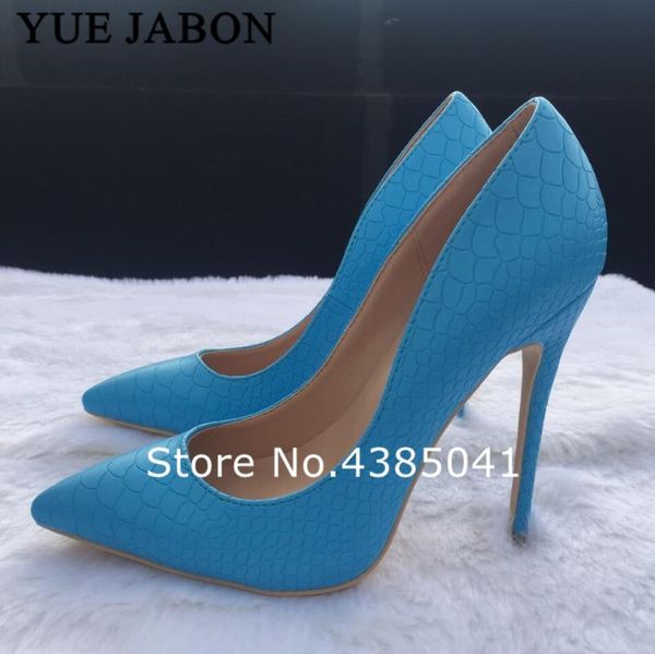 

blue high heel shoes 2021 snake printing women pointed toe shallow 8//12cm pumps party wedding real pics dress, Black