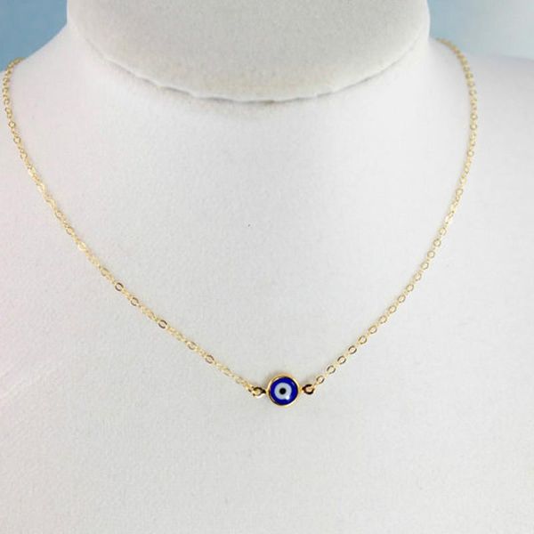 

2021 fashion bohemian necklace blue evil eye pendant for birthday friendship jewelry mothers day gift, Silver