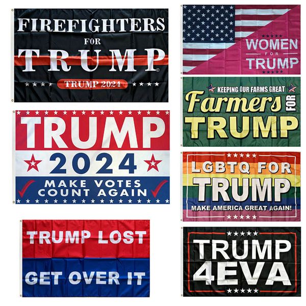 3*5 FT Trump-Kampagnenflaggen-Banner, digital gedruckte grüne Farmer-Feuerwehr-Unterstützerflagge